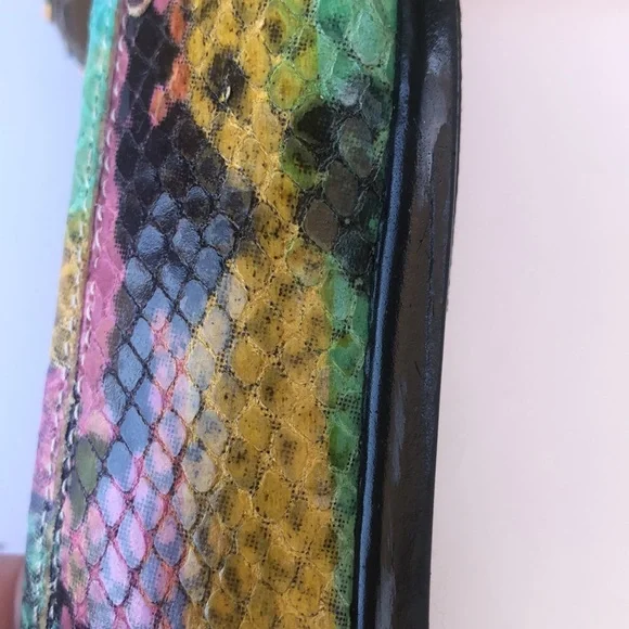 Amalfi Multicolor Snake Print Loafers with Gold Accent - Picture 12 of 16